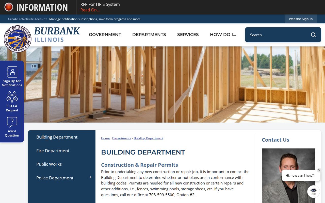 Burbank Building Department permit and address record route